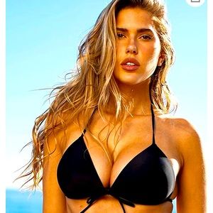 RELLECIGA Women's Tie Front Triangle Bikini Top- M